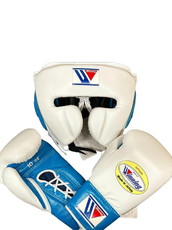 White & Sky Blue Custom Handmade Boxing Sparring Kit | Winning | Premium Quality | Personalise Your Name | Flat 50% OFF