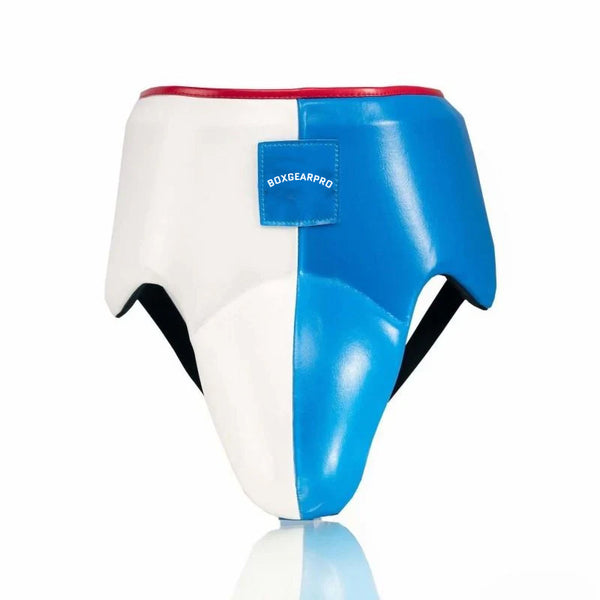 Metallic White and Blue Groin Guard 100% Ultra Light
