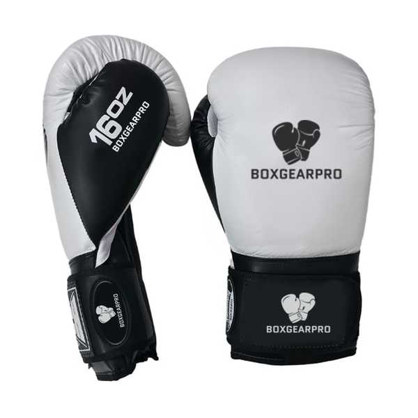 White Pro Boxing Gloves — Elite Training & Sparring Edition