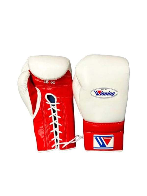 White & Red Pro Elite Boxing Gloves | Winnings | Personalise your name | 100% Pure Leather | Best Choice for Fighters