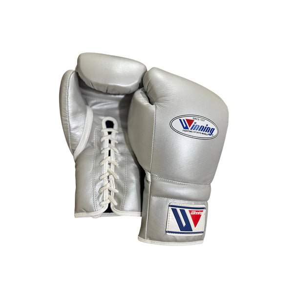 Custom Handmade Metallic Silver Pro Elite Boxing Gloves | Winnings | Personalise your name | 100% Pure Leather | Best Choice for Fighters