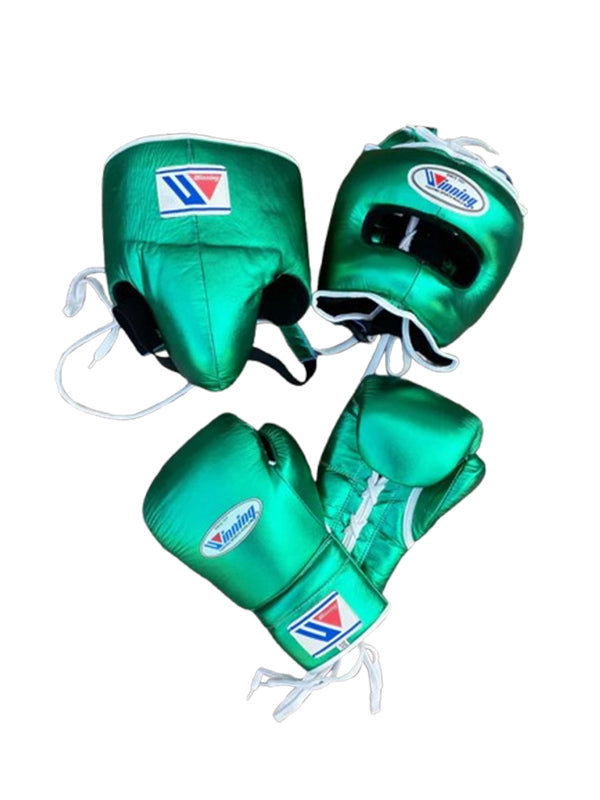 Special Edition Metallic Green | Handmade Boxing Sparring Kit | Winning | Premium Quality | Personalise Your Name | Flat 50% OFF