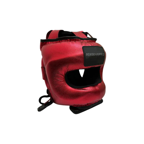Face Saver Red Boxing Headgear | 100% Pure Leather