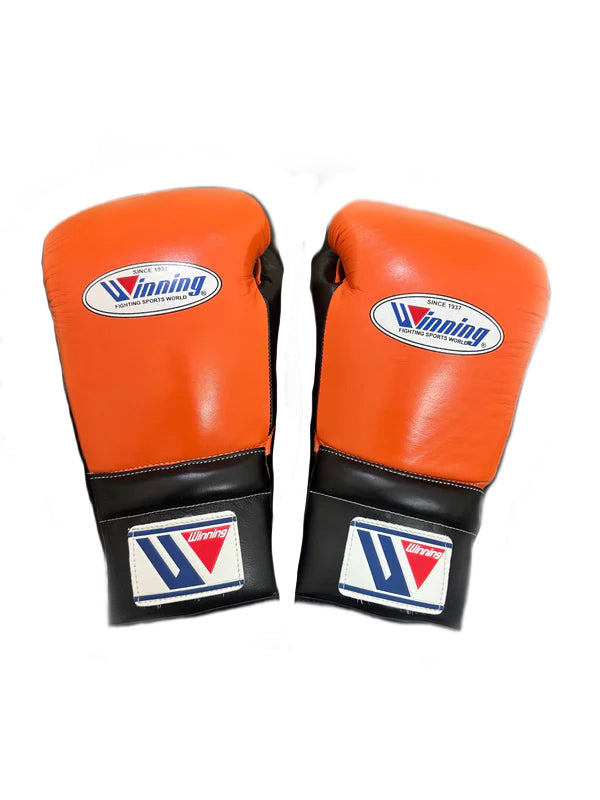 Custom Handmade Orange & Black Pro Elite Boxing Gloves | Winnings | Personalise your name | 100% Pure Leather | Best Choice for Fighters