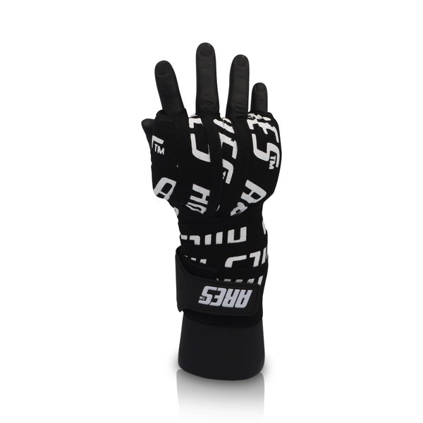 Vendajes de mano Apollo con almohadilla de gel y espuma para nudillos - Negro