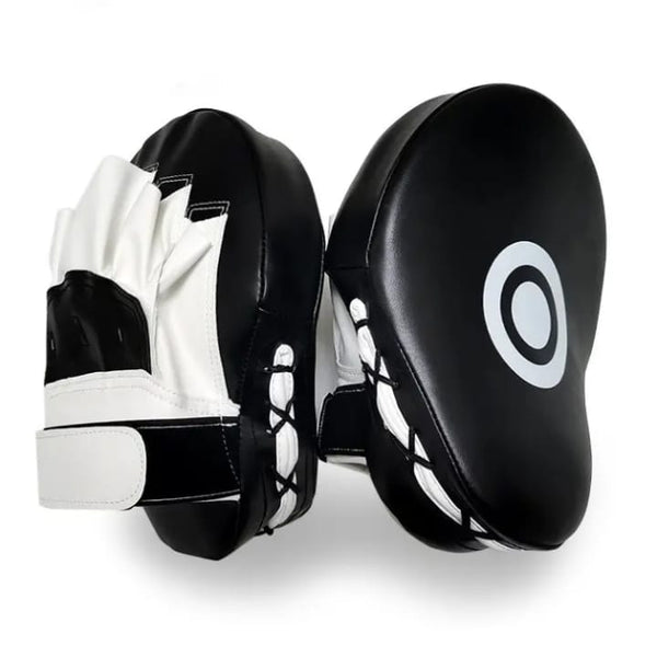 Black & White Curved Focus Mitts — Target Accuracy Training Pads