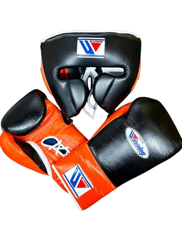 Black , orange & white trim Custom Handmade Boxing Sparring Kit | Winning | Premium Quality | Personalise Your Name | Flat 50% OFF