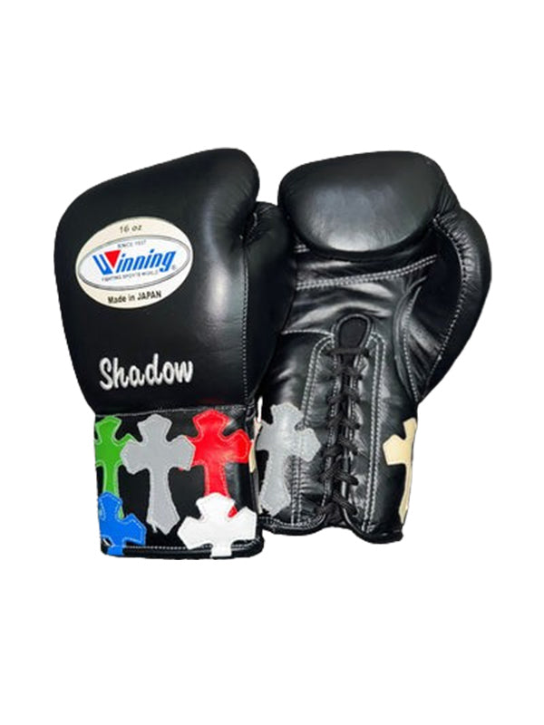 Black Handmade Chrome Heart Boxing Gloves | Limited Edition | Premium Quality | Cowhide Leather | Personalise your Logo or Name