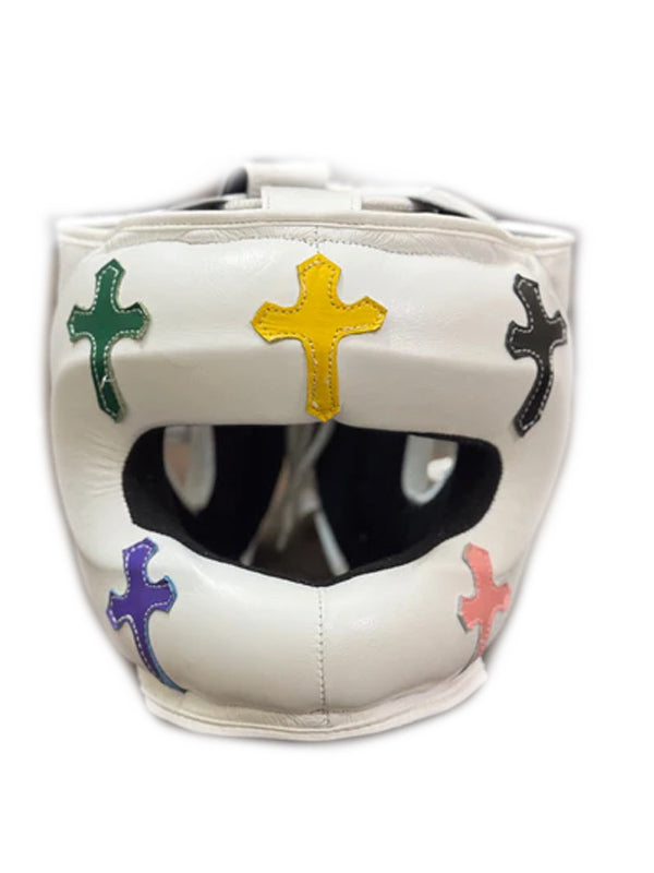 Pure White Chrome Hearts Headgear | 100% Leather | Adjustable | Available in Multiple Sizes