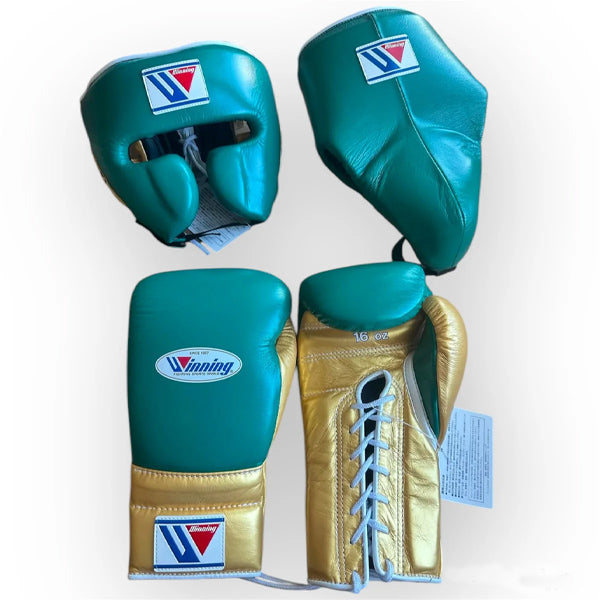 Green & Gold Custom Handmade Boxing Sparring Kit | Winning | Premium Quality | Personalise Your Name | Flat 50% OFF