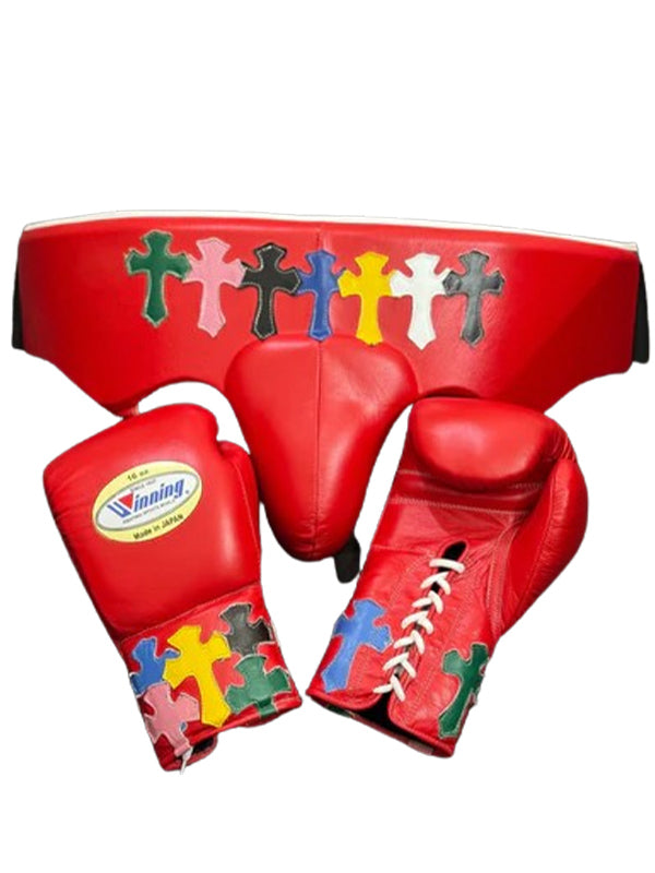 Chrome Hearts Special Edition Red Sparring Kit | Custom Handmade | Winnings | Premium Quality | Personalise Your Name | Flat 50% OFF