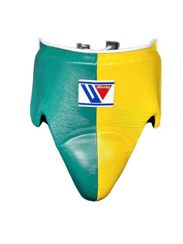 Green & Yellow Groin Guard | 100% Leather | Winning | Premium Quality | Personalise your name |